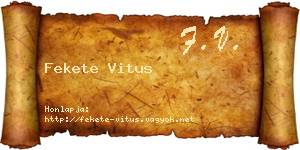 Fekete Vitus névjegykártya